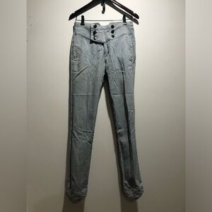 Lux Light Gray Skinny Jeans with Double Button Waist